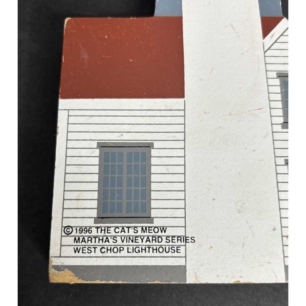 3 Cats Meow Lighthouses West Chop East Brother Chicamacomico Wooden Shelf Sitter - Picture 6 of 15
